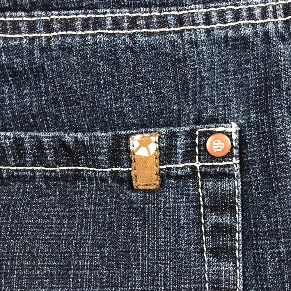 Southpole Jeans Mens 40x33 Dark Wash Relaxed Wide Leg Y2K Streetwear Brown Tab